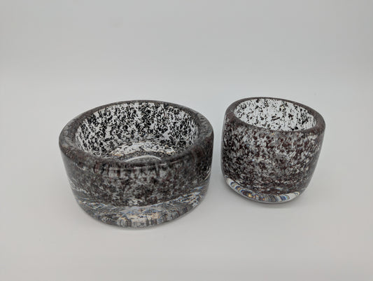 Glas Schalen Set 2-teilig Studioglas Design Vintage Dekoschale Handarbeit