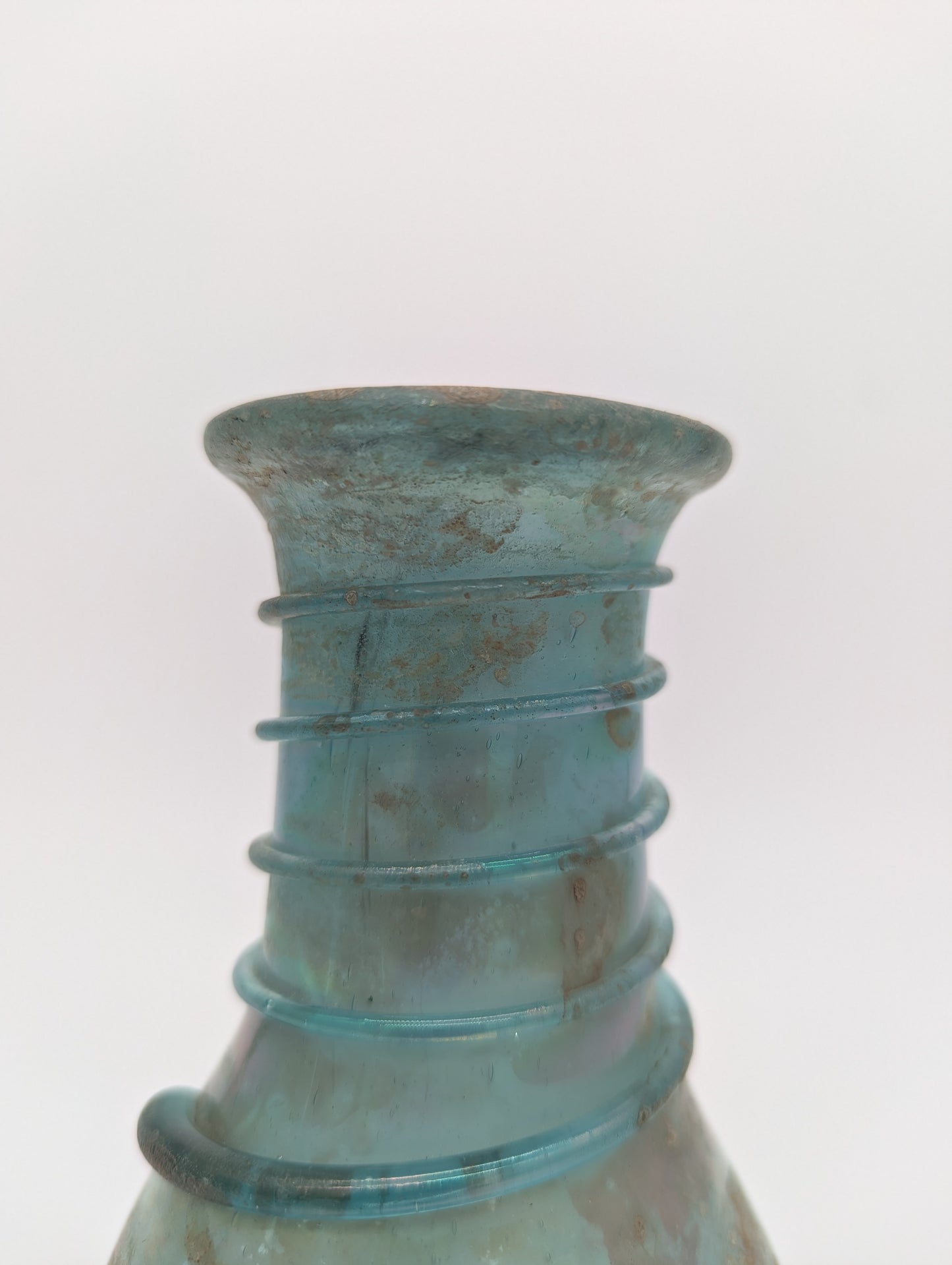 Antike Glasvase mit Ölschimmer im Römischen Stil Handarbeit Vintage Blumenvase