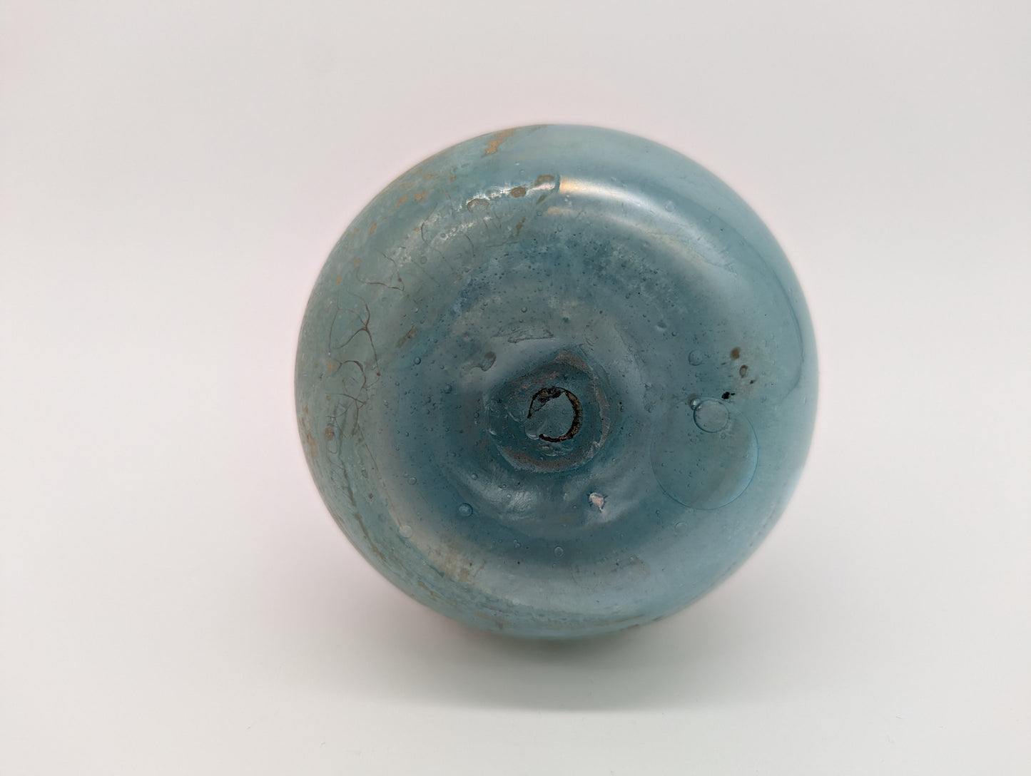 Antike Glasvase mit Ölschimmer im Römischen Stil Handarbeit Vintage Blumenvase