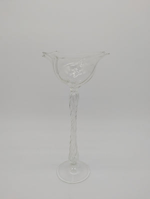 Signiertes Weinglas Kristallglas Twist Stem Designglas Vintage Studioglas
