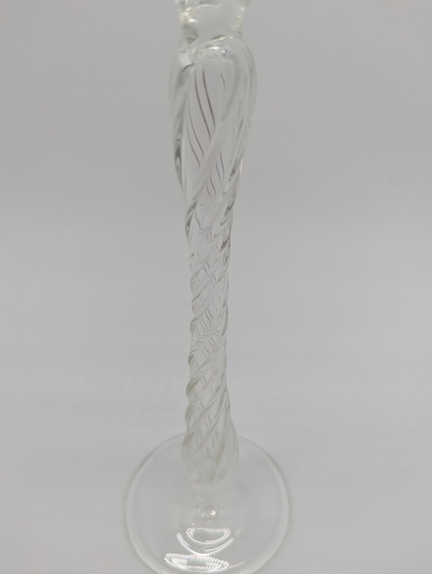 Signiertes Weinglas Kristallglas Twist Stem Designglas Vintage Studioglas