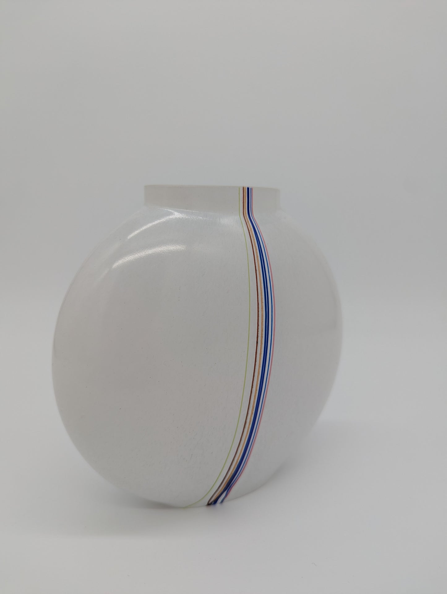 Kosta Boda Vase Glasvase signiert Studioglas Vintage mit bunten Streifen