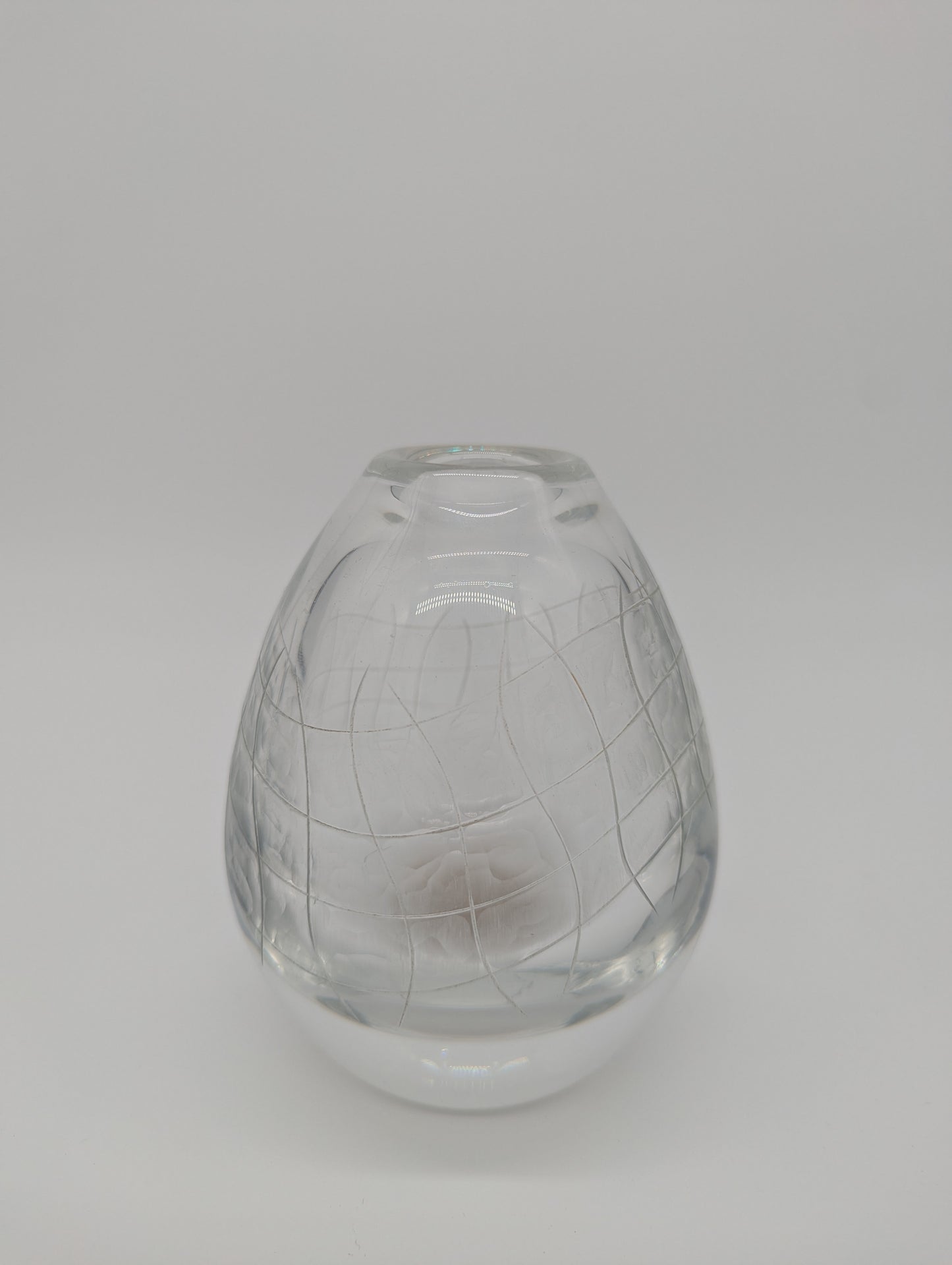 Glasvase Vintage Kristalloptik Designglas Tropfenform Studioglas Dekovase