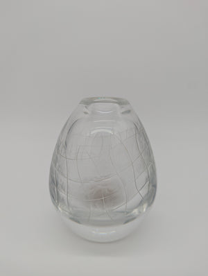 Glasvase Vintage Kristalloptik Designglas Tropfenform Studioglas Dekovase