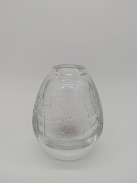 Glasvase Vintage Kristalloptik Designglas Tropfenform Studioglas Dekovase