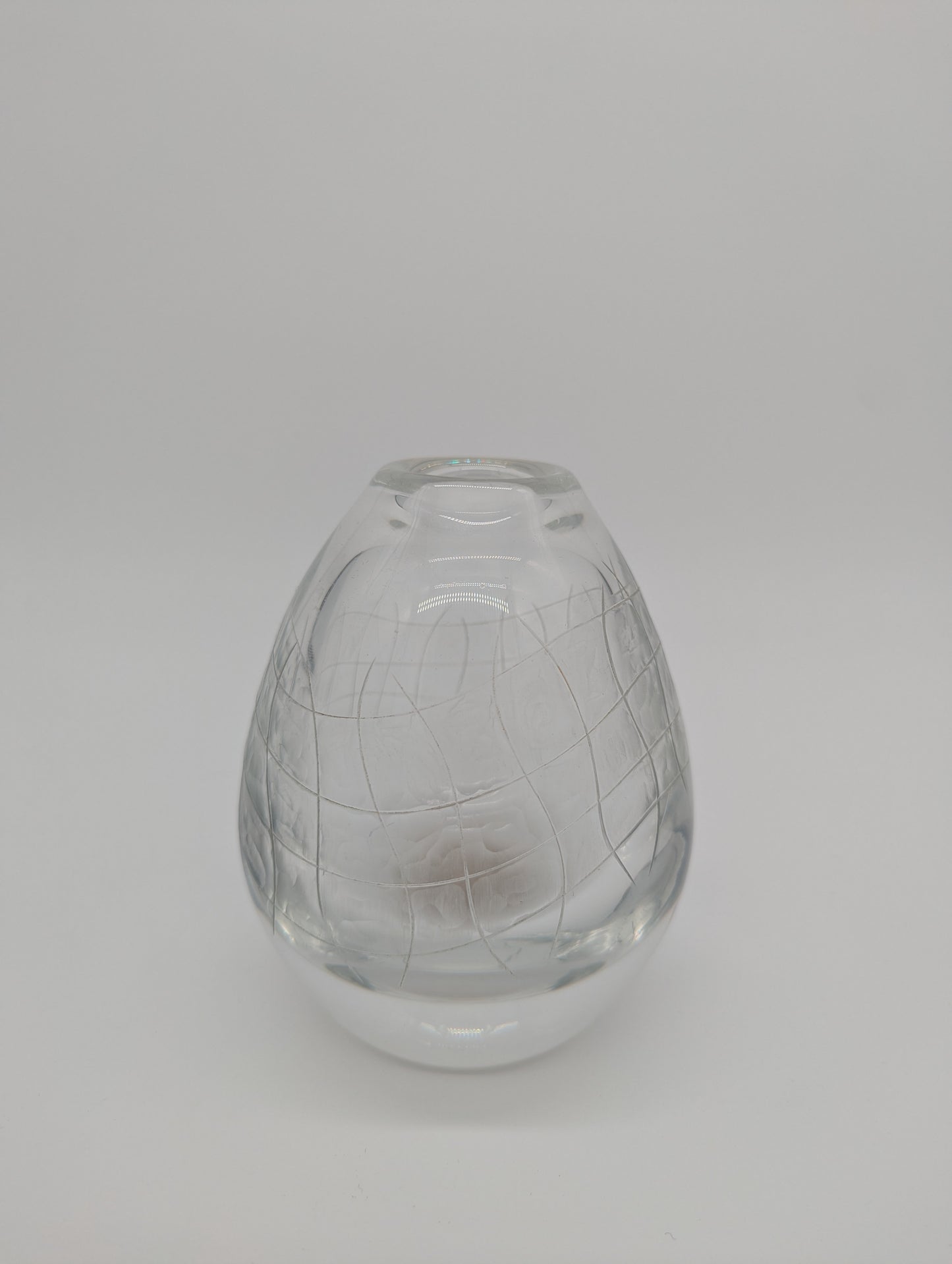 Glasvase Vintage Kristalloptik Designglas Tropfenform Studioglas Dekovase