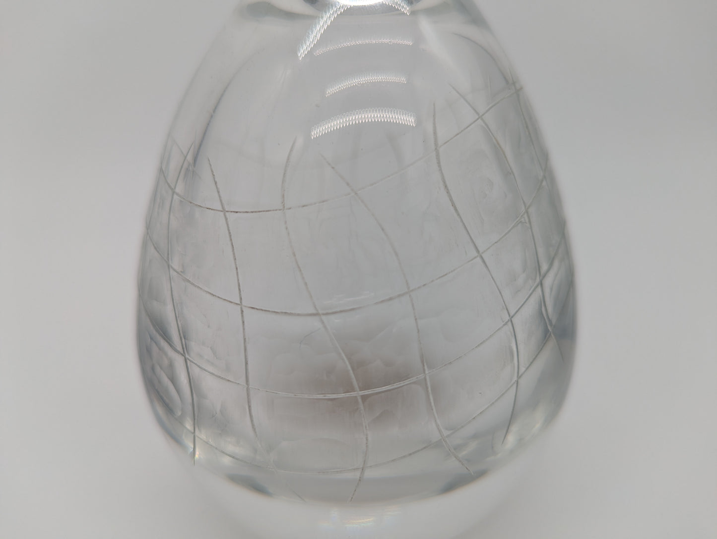 Glasvase Vintage Kristalloptik Designglas Tropfenform Studioglas Dekovase