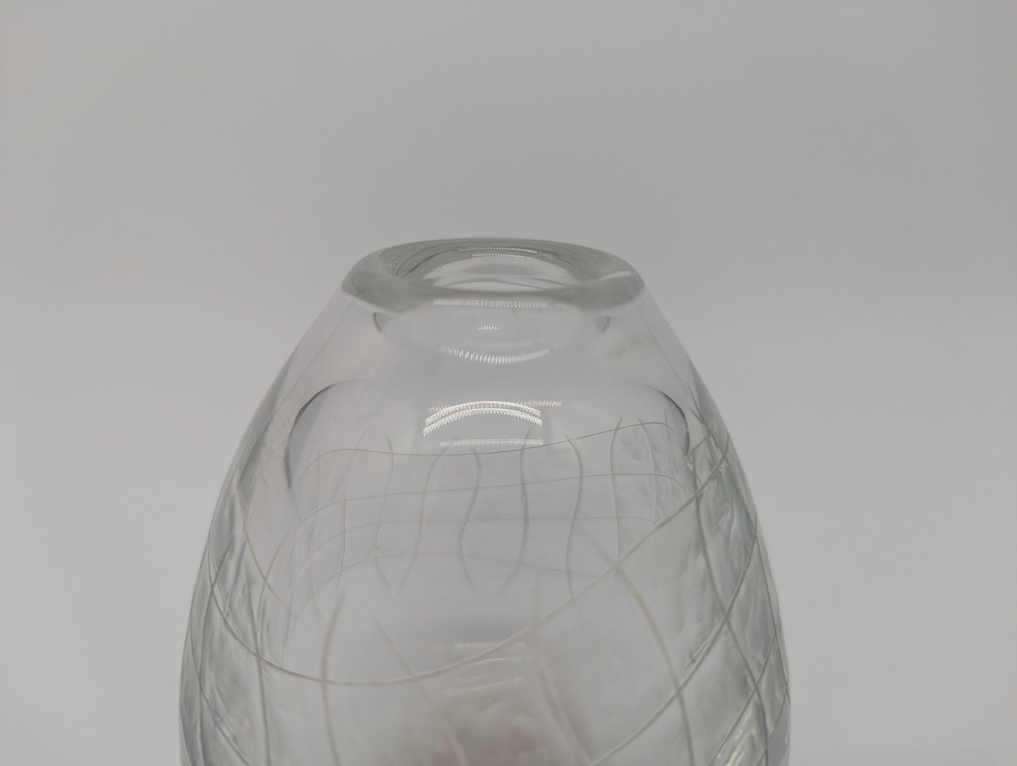 Glasvase Vintage Kristalloptik Designglas Tropfenform Studioglas Dekovase