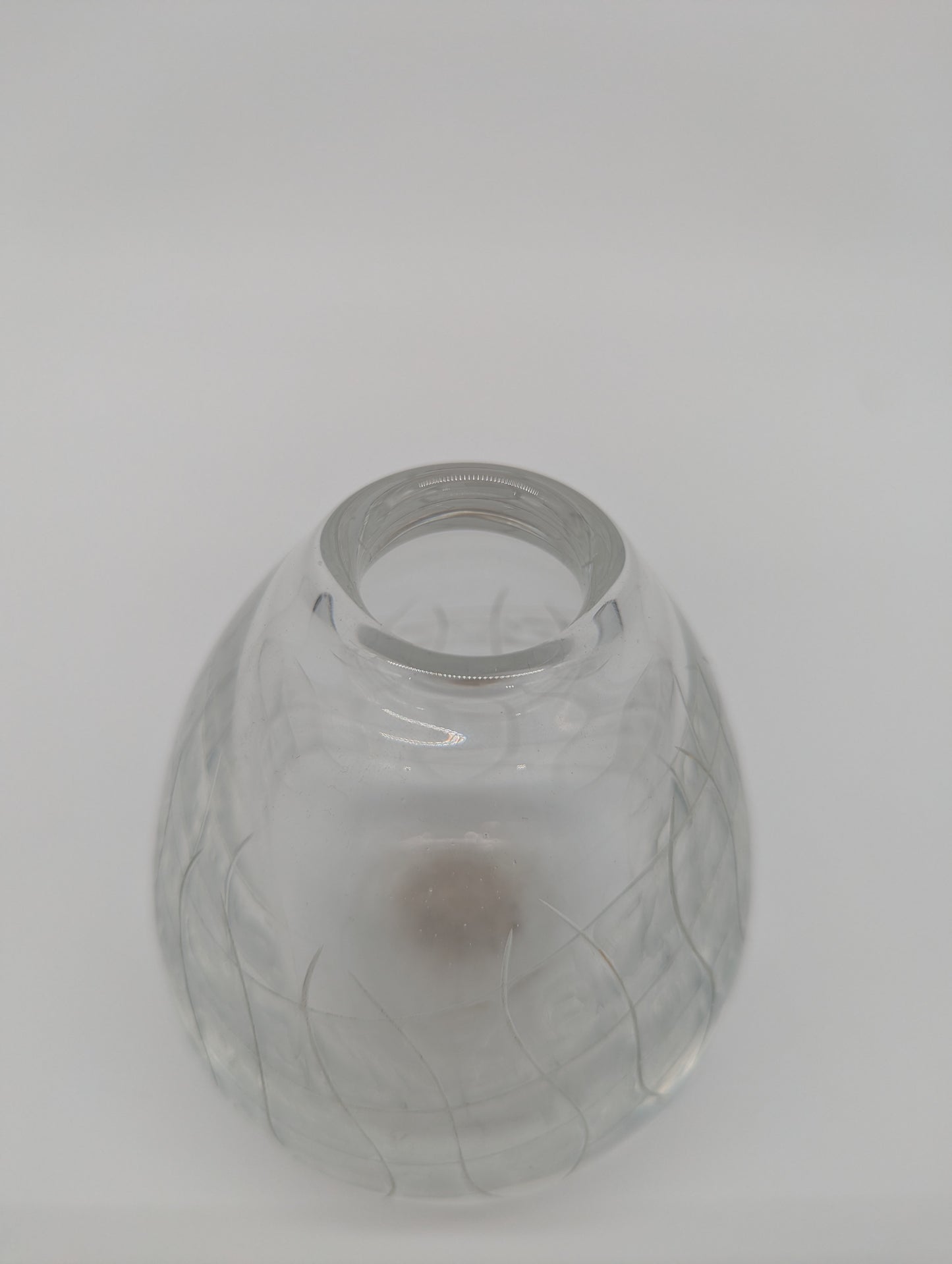 Glasvase Vintage Kristalloptik Designglas Tropfenform Studioglas Dekovase