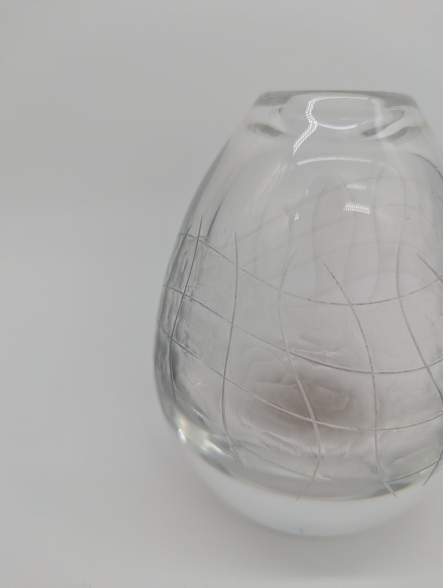 Glasvase Vintage Kristalloptik Designglas Tropfenform Studioglas Dekovase