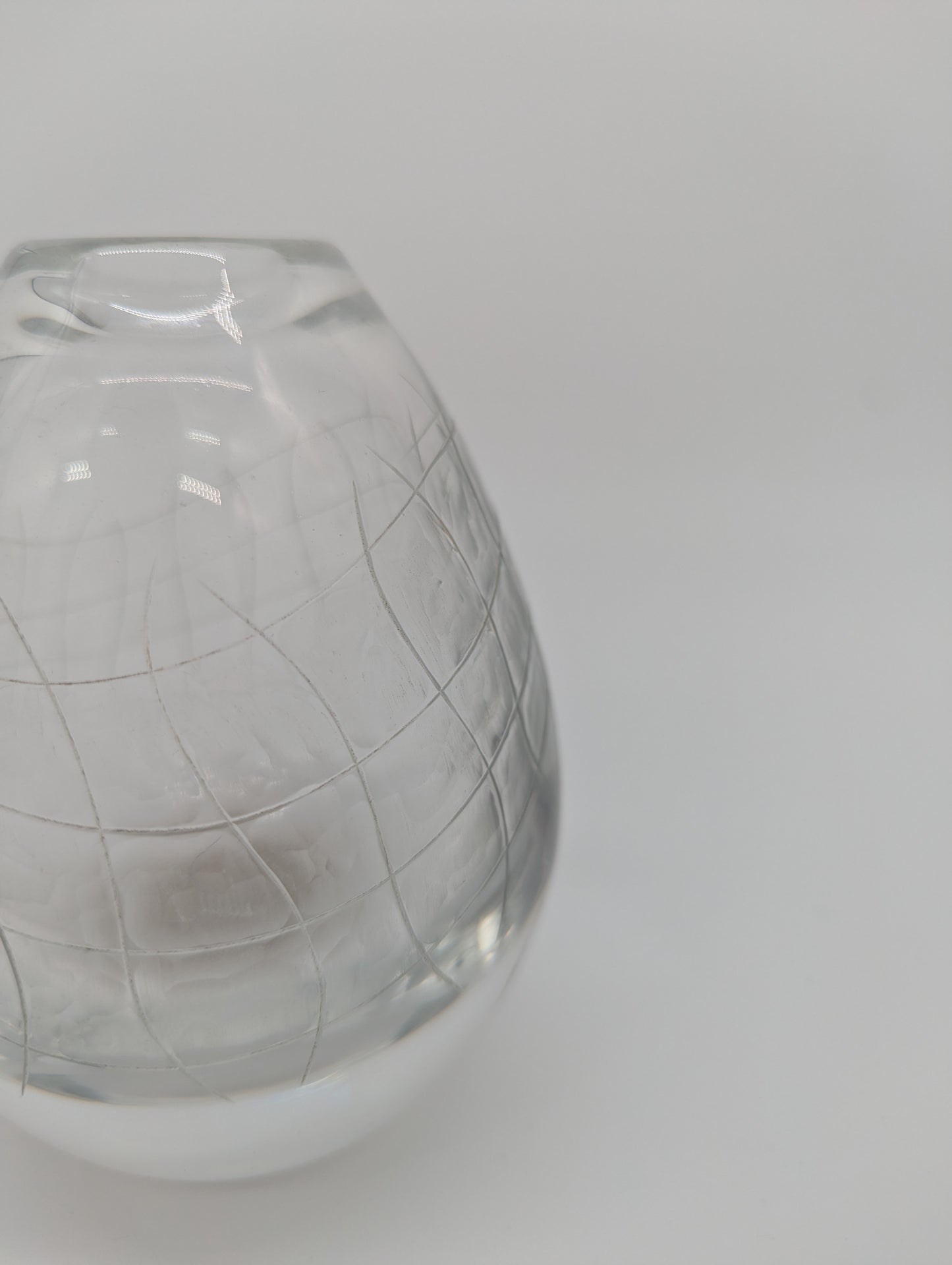 Glasvase Vintage Kristalloptik Designglas Tropfenform Studioglas Dekovase