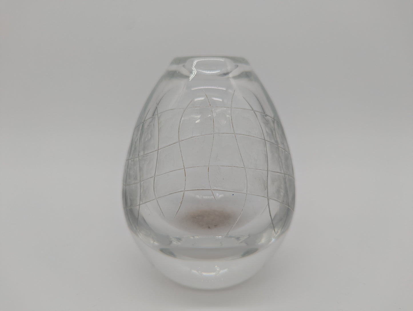 Glasvase Vintage Kristalloptik Designglas Tropfenform Studioglas Dekovase