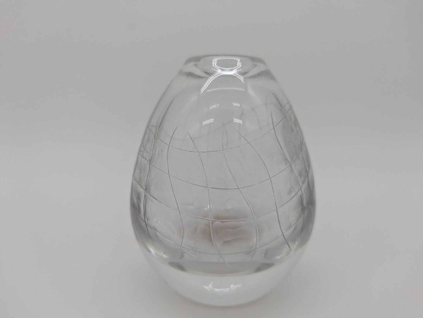 Glasvase Vintage Kristalloptik Designglas Tropfenform Studioglas Dekovase