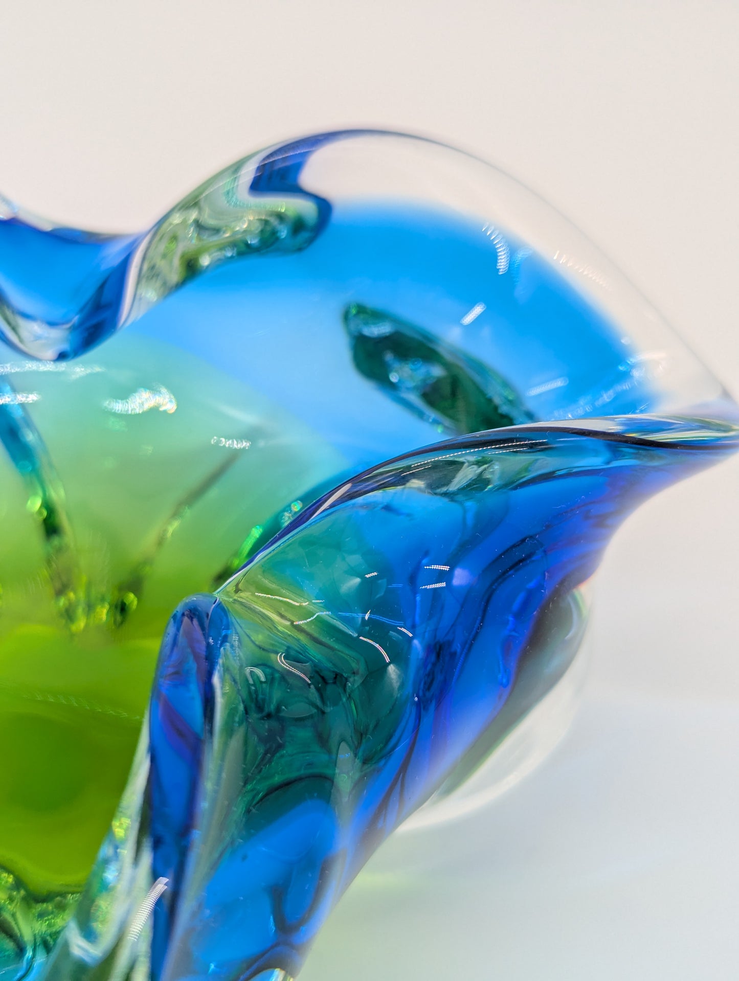 Murano Stil Glasschale Schale Bonboniere aus buntem Glas Vintage Deko