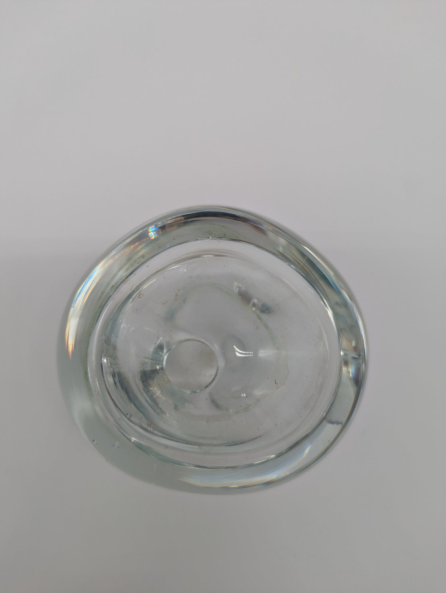 Runde Blumenvase Vase aus Glas Mundgeblasen Vintage Deko Tischdeko