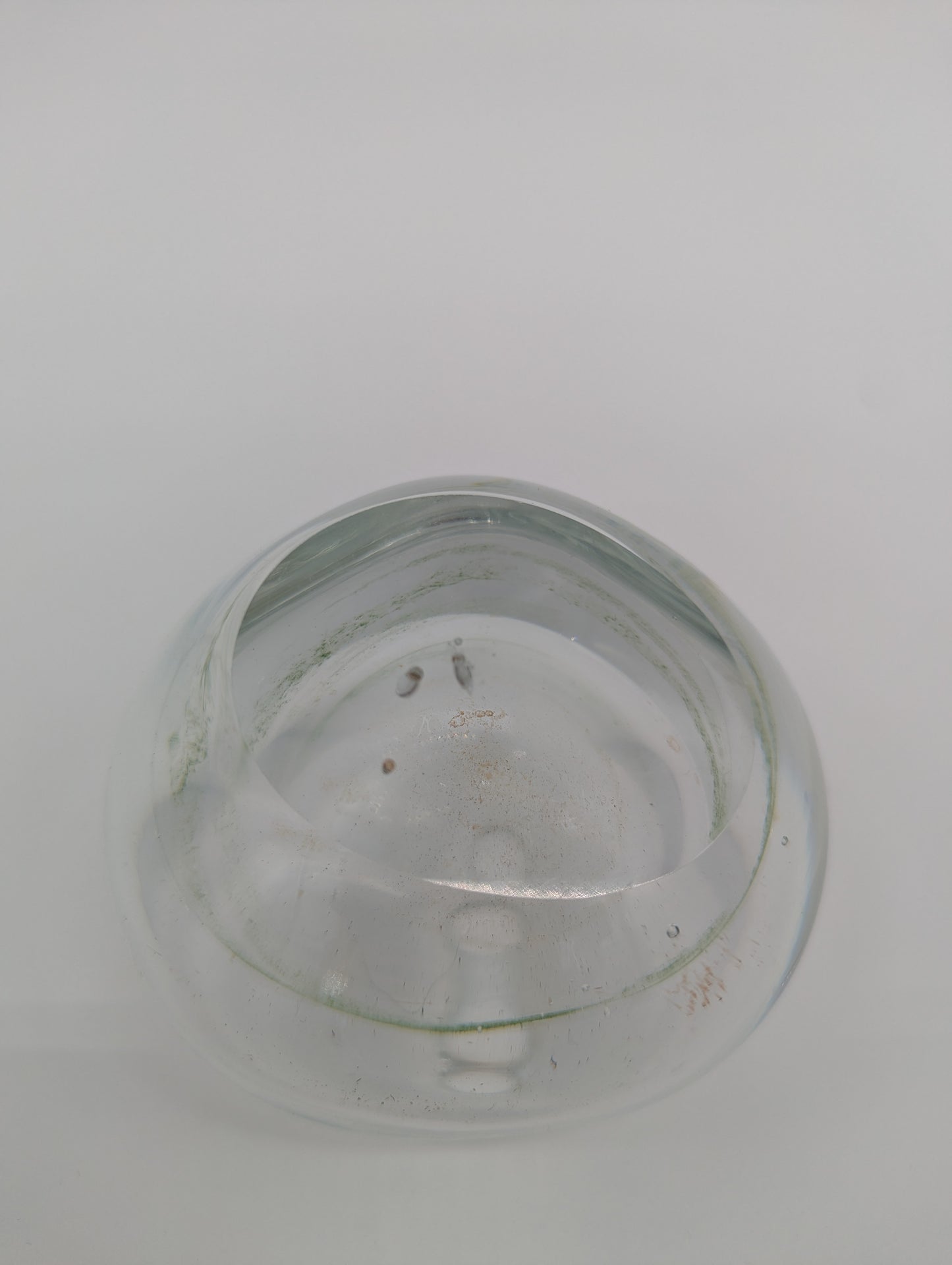 Runde Blumenvase Vase aus Glas Mundgeblasen Vintage Deko Tischdeko