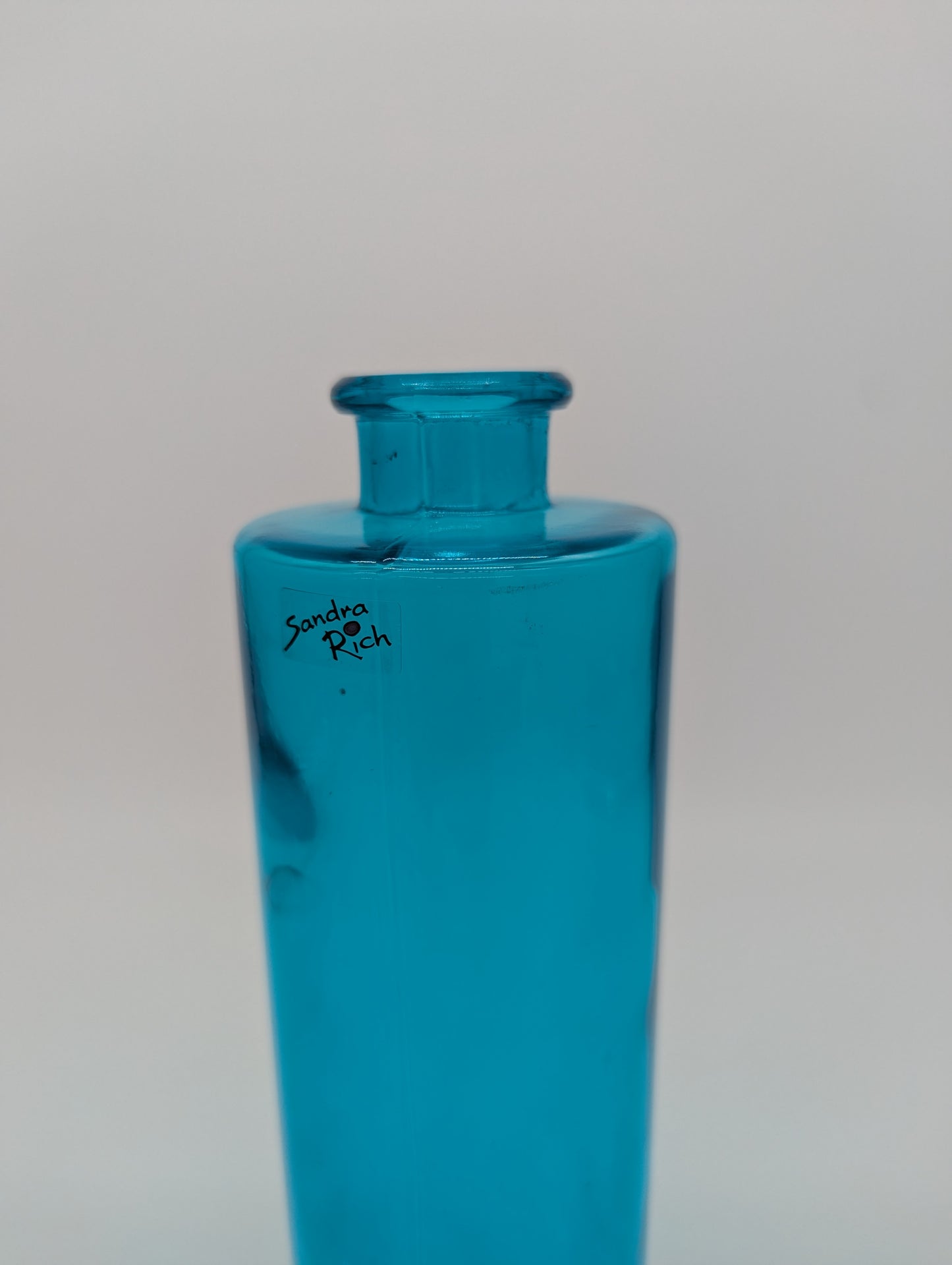 Glas Karaffe Vase Blumenvase von Sandra Rich aus blauem Glas Vintage Deko