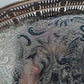 Messing Tablett AICO Chassar Sheffield mit reichen Verzierungen Vintage