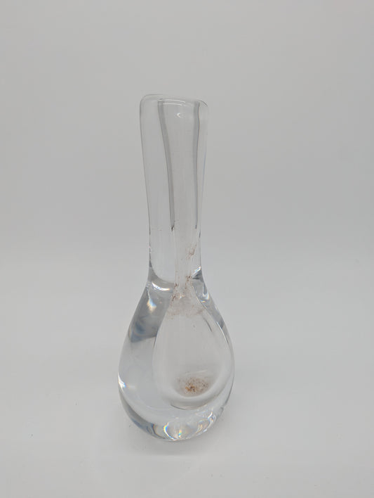 Signierte Glasvase Göran Wärff für Kosta Boda Tropfenform Vintage Blumenvase