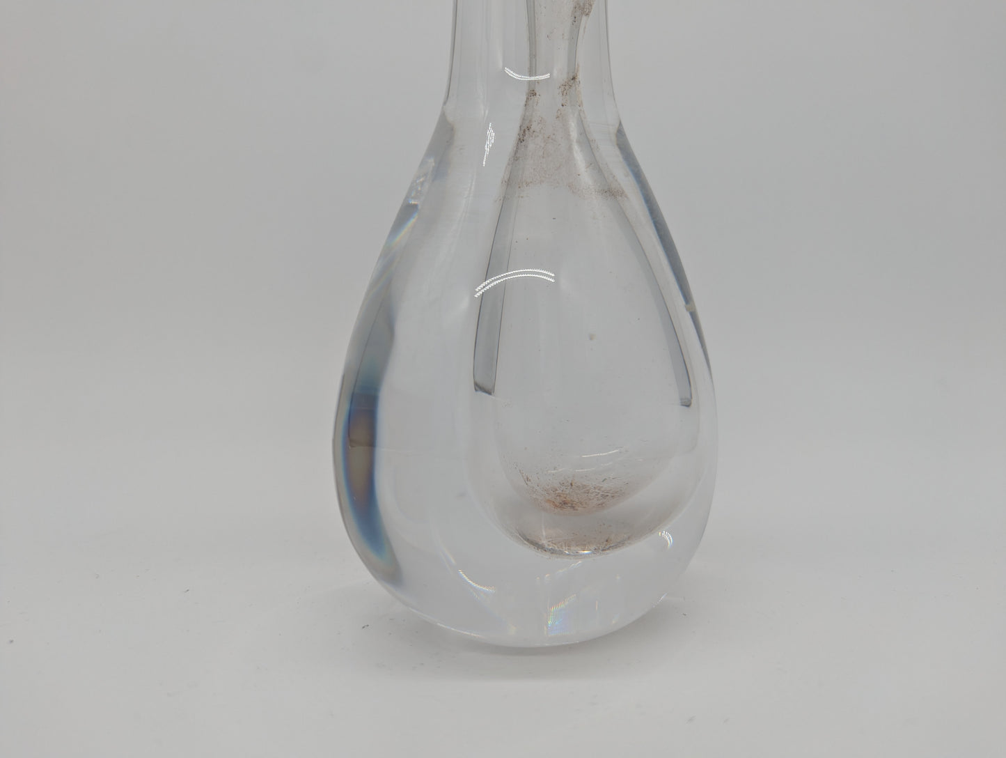 Signierte Glasvase Göran Wärff für Kosta Boda Tropfenform Vintage Blumenvase