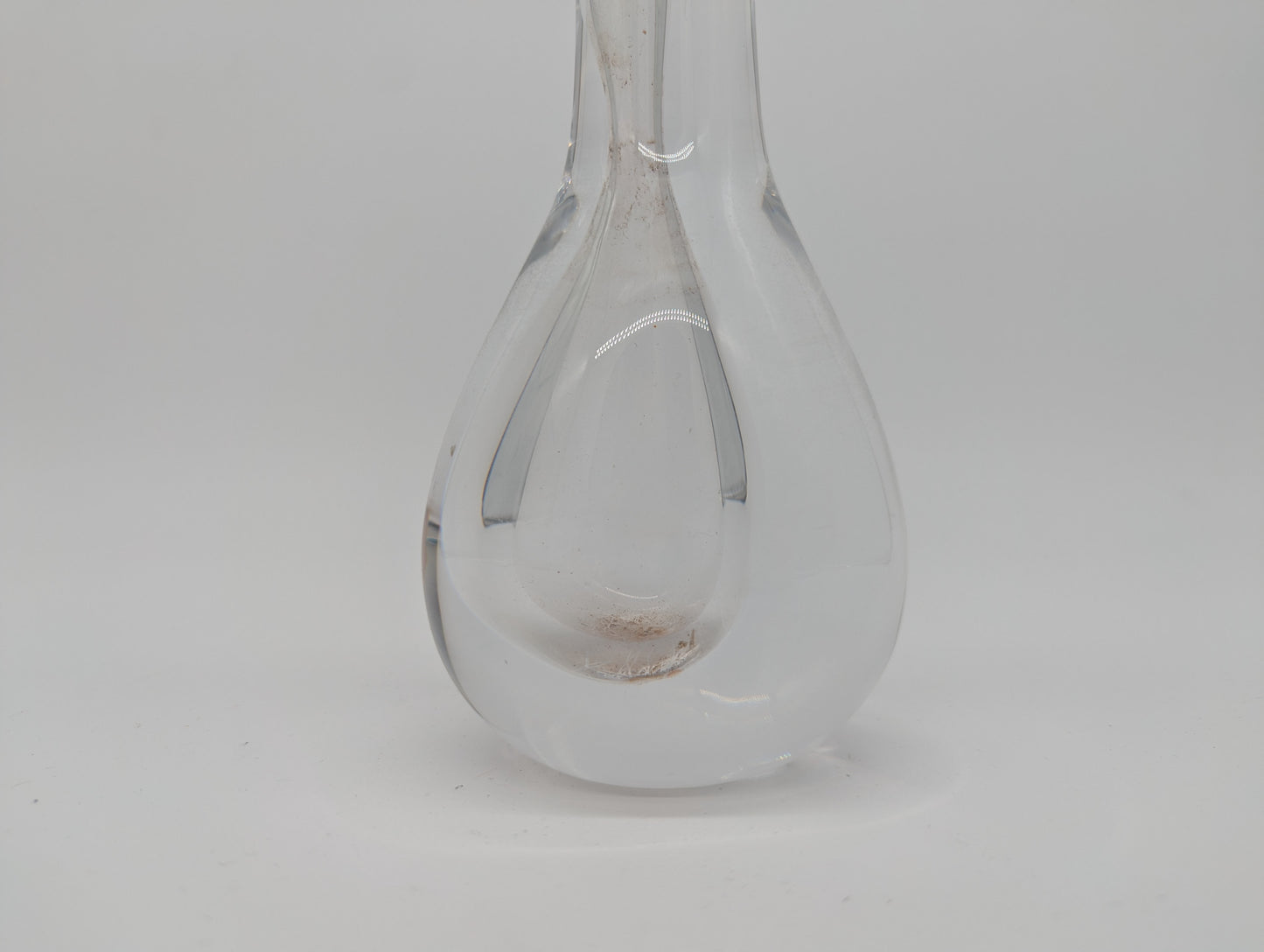 Signierte Glasvase Göran Wärff für Kosta Boda Tropfenform Vintage Blumenvase