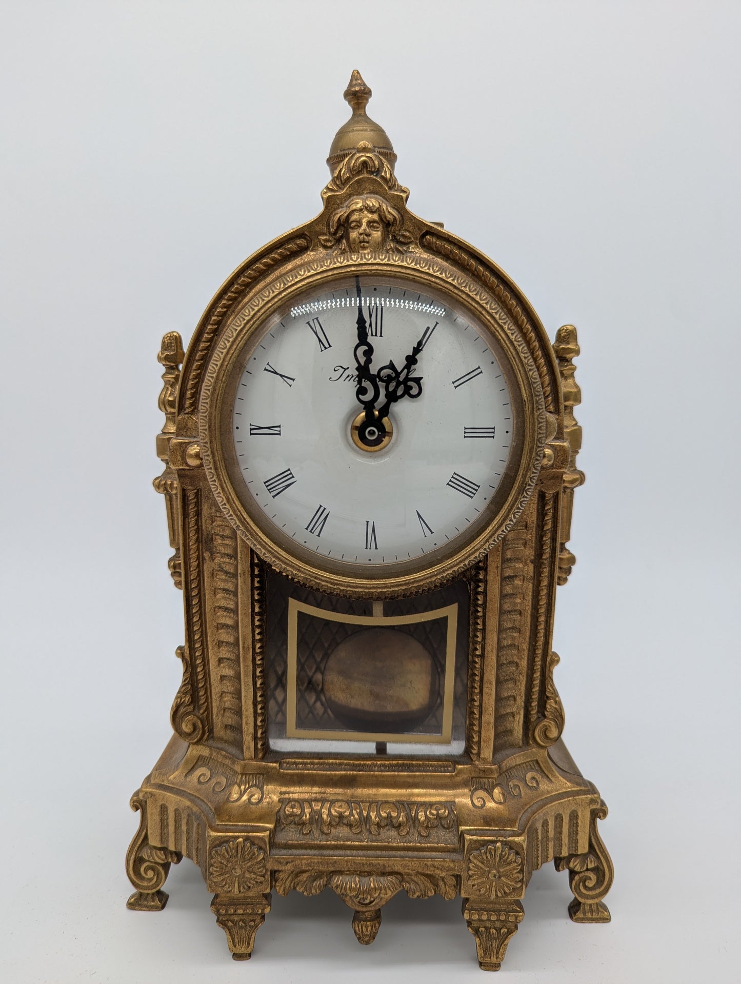 Imperial Tischuhr Kaminuhr im Barockstil Quarzwerk Batteriebetrieben Vintage