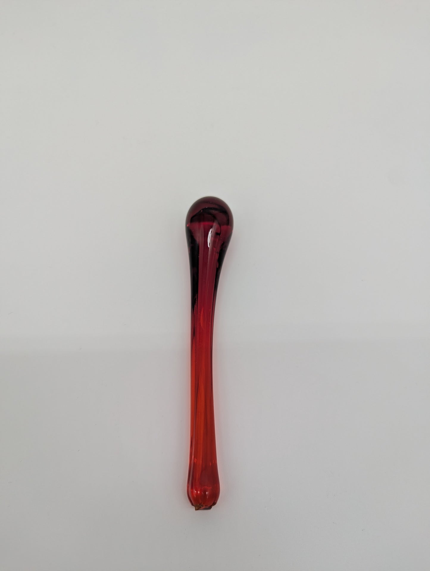 Murano Stil Glasschale Aschenbecher mit Glasstab mundgeblasen in Rot Vintage