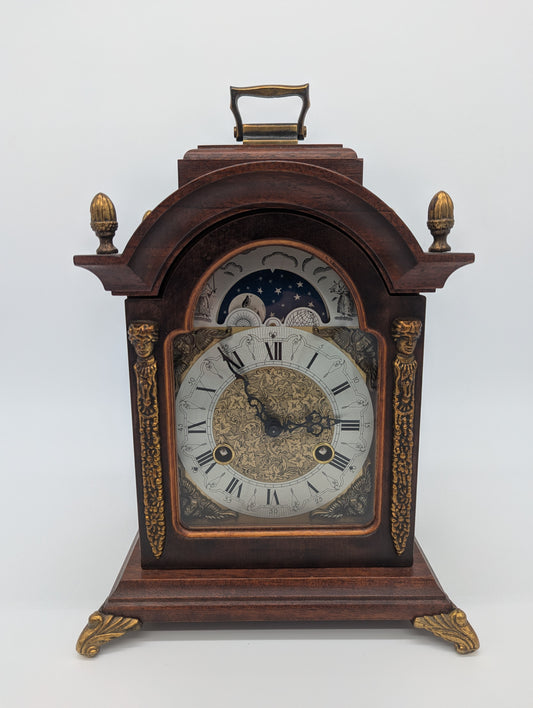 Hermle Tischuhr Kaminuhr mit Mondphase Dekorativ Vintage Mechanisches Uhrwerk