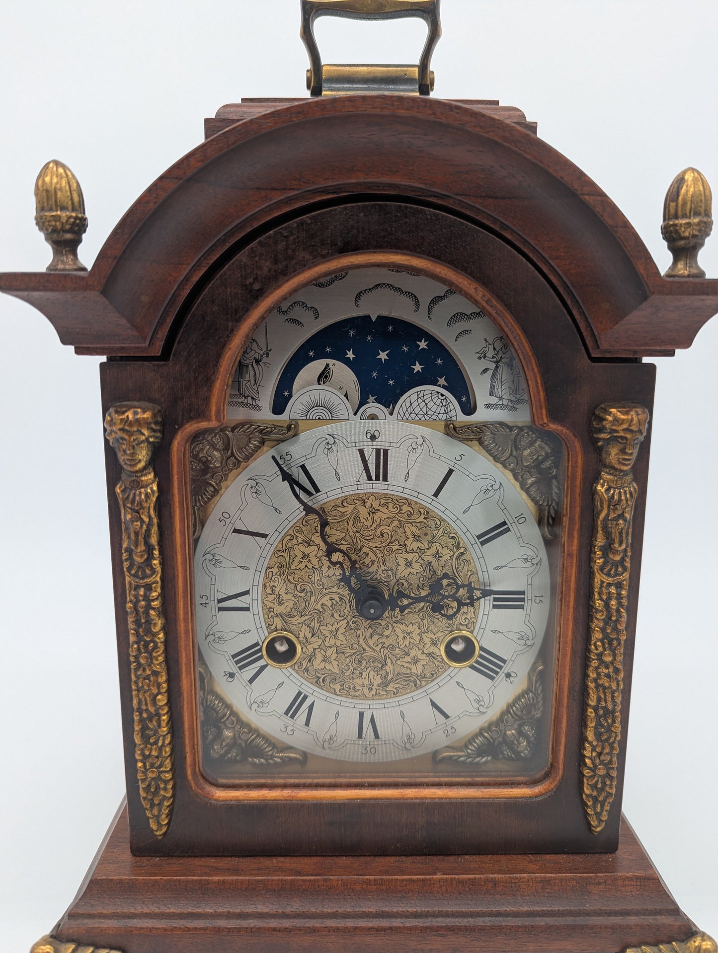 Hermle Tischuhr Kaminuhr mit Mondphase Dekorativ Vintage Mechanisches Uhrwerk