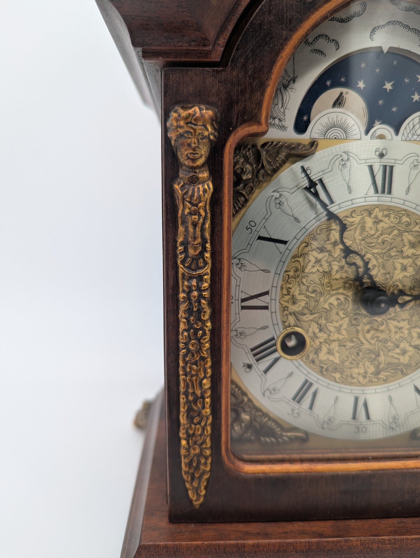 Hermle Tischuhr Kaminuhr mit Mondphase Dekorativ Vintage Mechanisches Uhrwerk