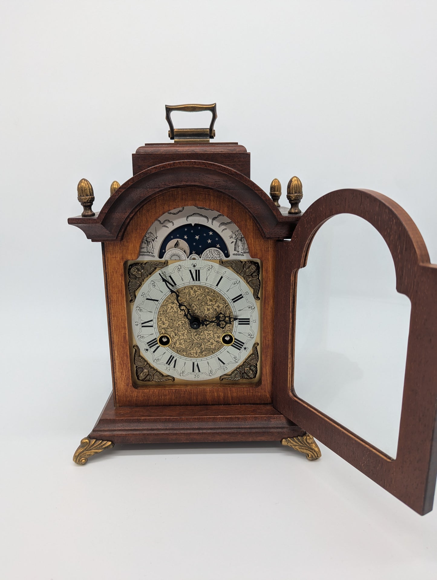 Hermle Tischuhr Kaminuhr mit Mondphase Dekorativ Vintage Mechanisches Uhrwerk