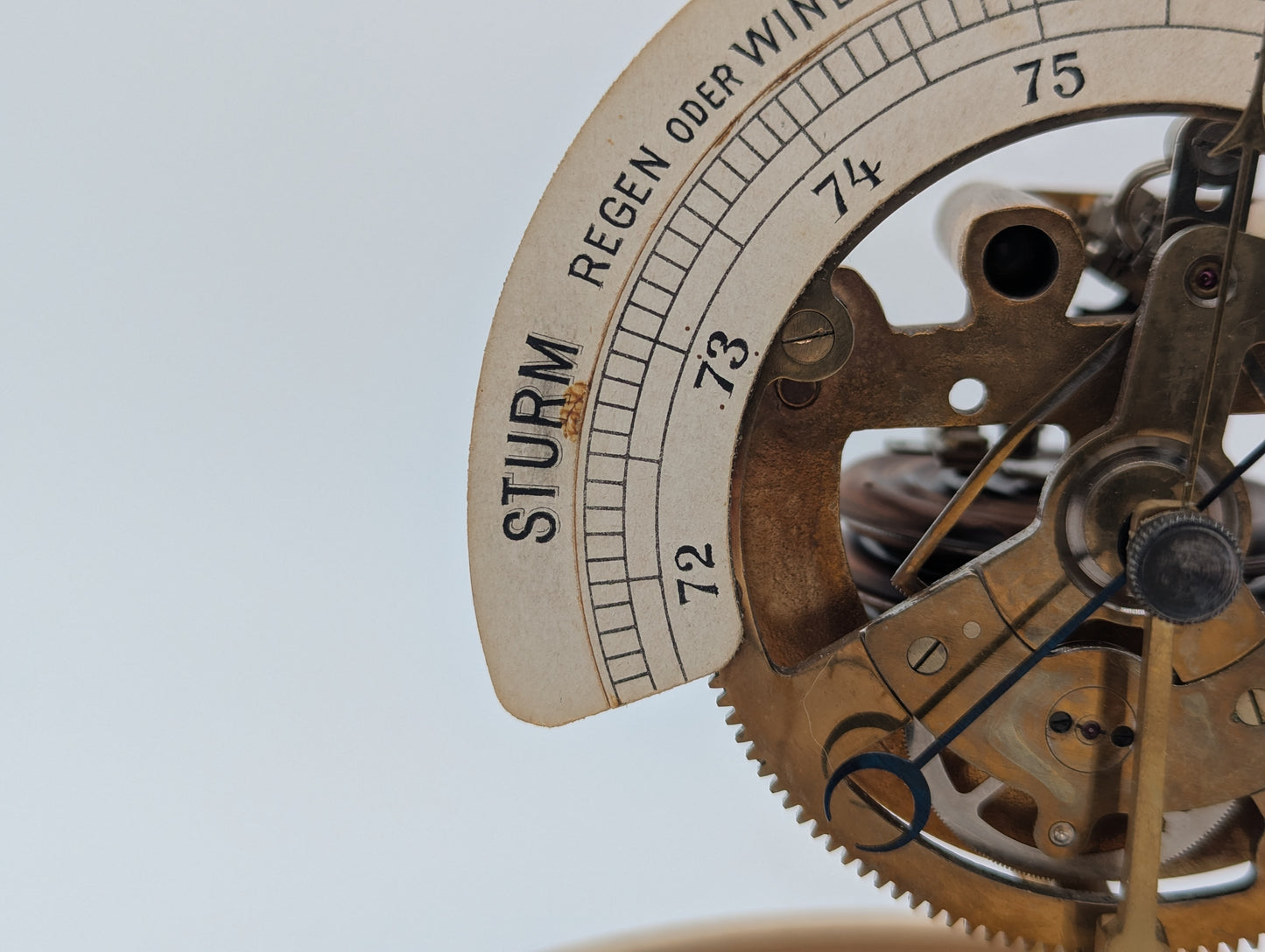 Aneroidbarometer Barometer mir Glasdom Messing Mechanik Wetterstation Vintage