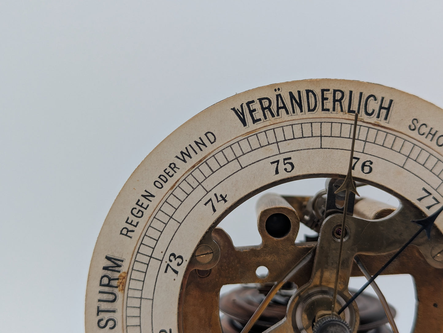 Aneroidbarometer Barometer mir Glasdom Messing Mechanik Wetterstation Vintage