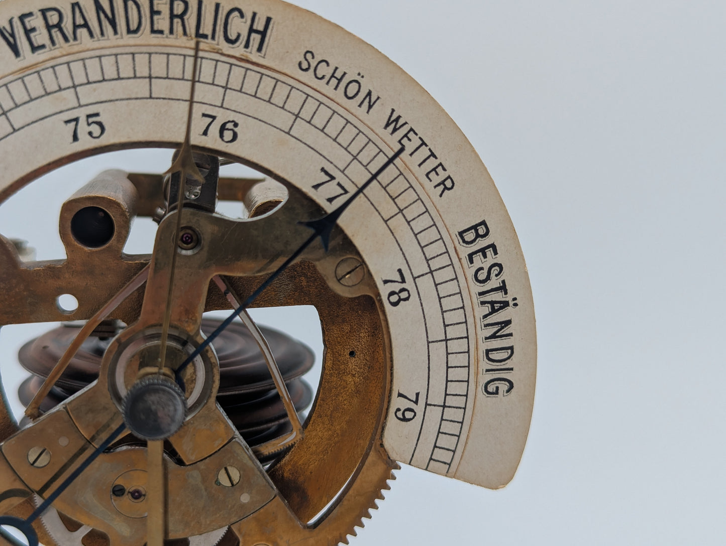 Aneroidbarometer Barometer mir Glasdom Messing Mechanik Wetterstation Vintage