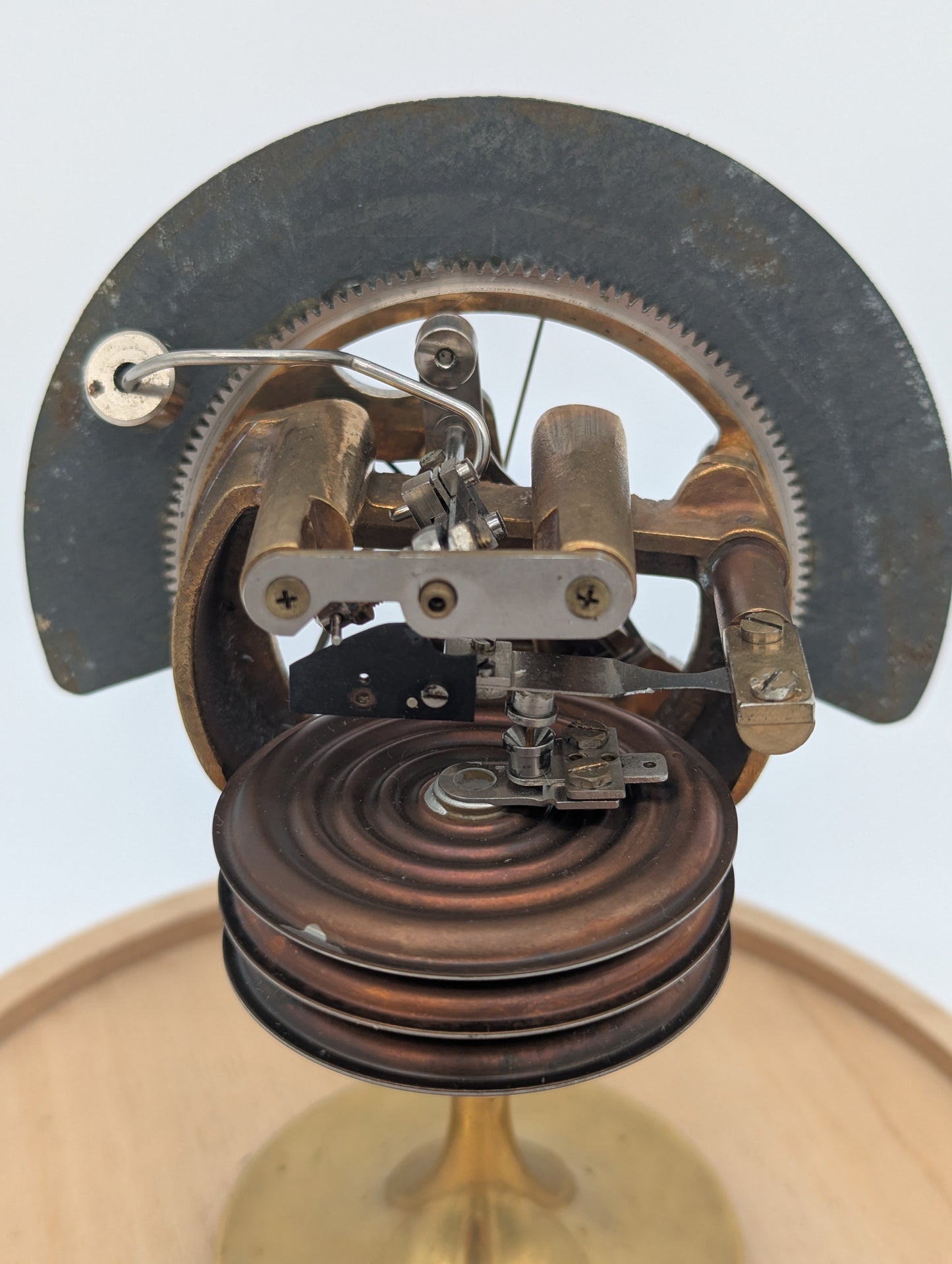 Aneroidbarometer Barometer mir Glasdom Messing Mechanik Wetterstation Vintage