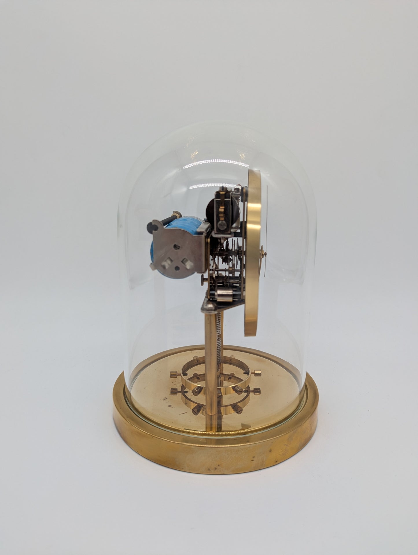 Zentra Tischuhr Kaminuhr mit Drehpendel und Glasdom Quarzwerk Vintage