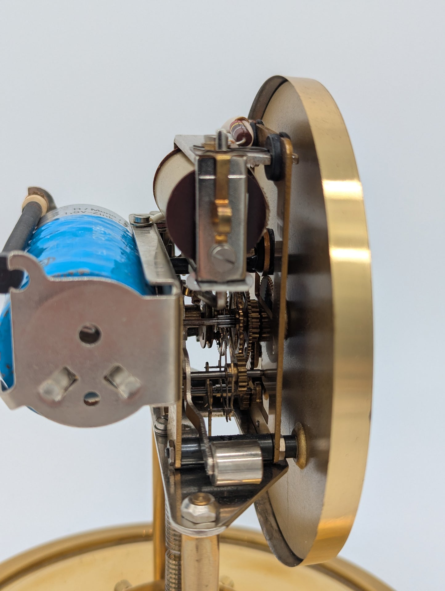 Zentra Tischuhr Kaminuhr mit Drehpendel und Glasdom Quarzwerk Vintage