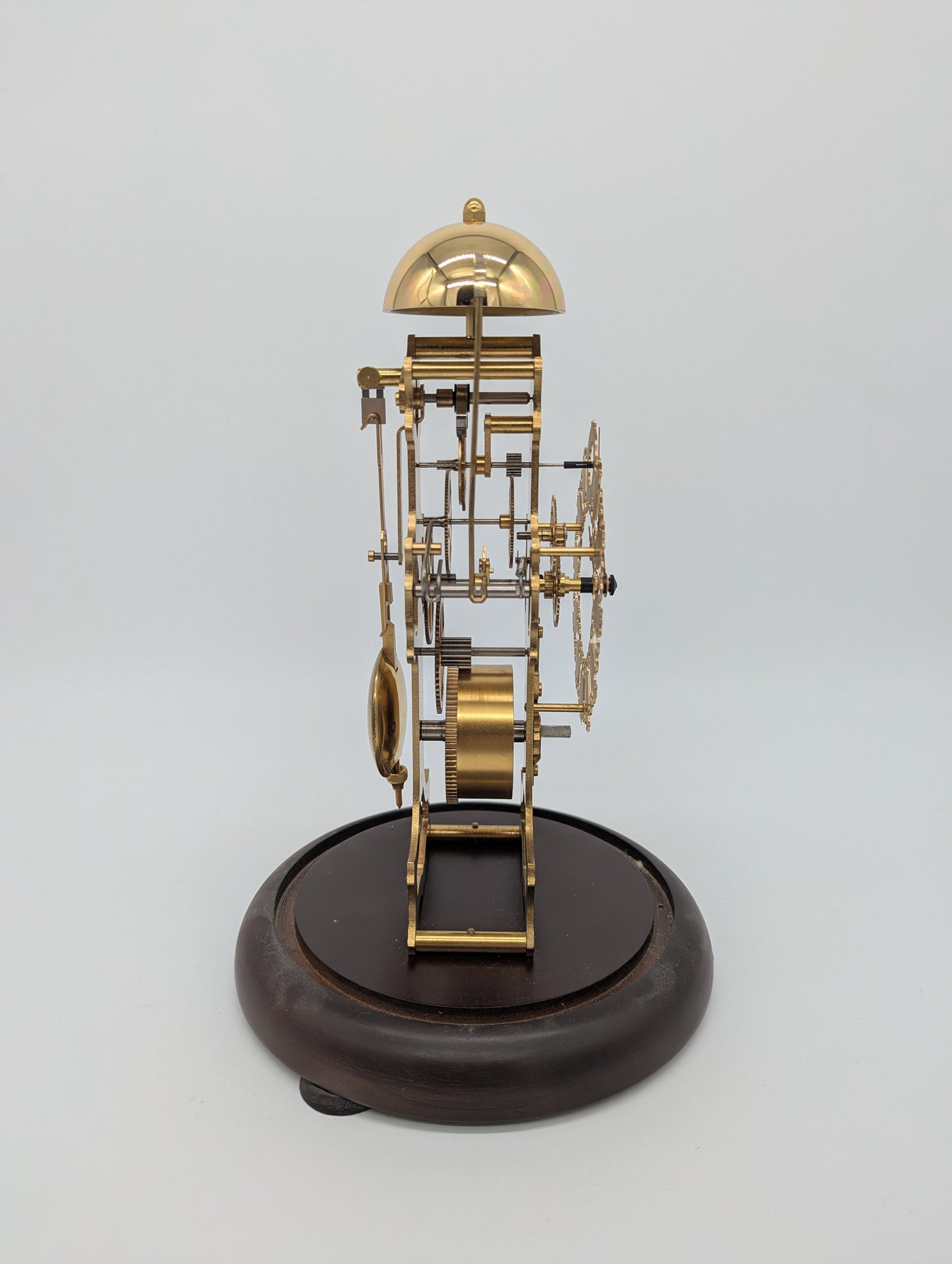 Skelett Uhr Tischuhr JTK Germany unter Glasdom Mechanische Uhr Vintage