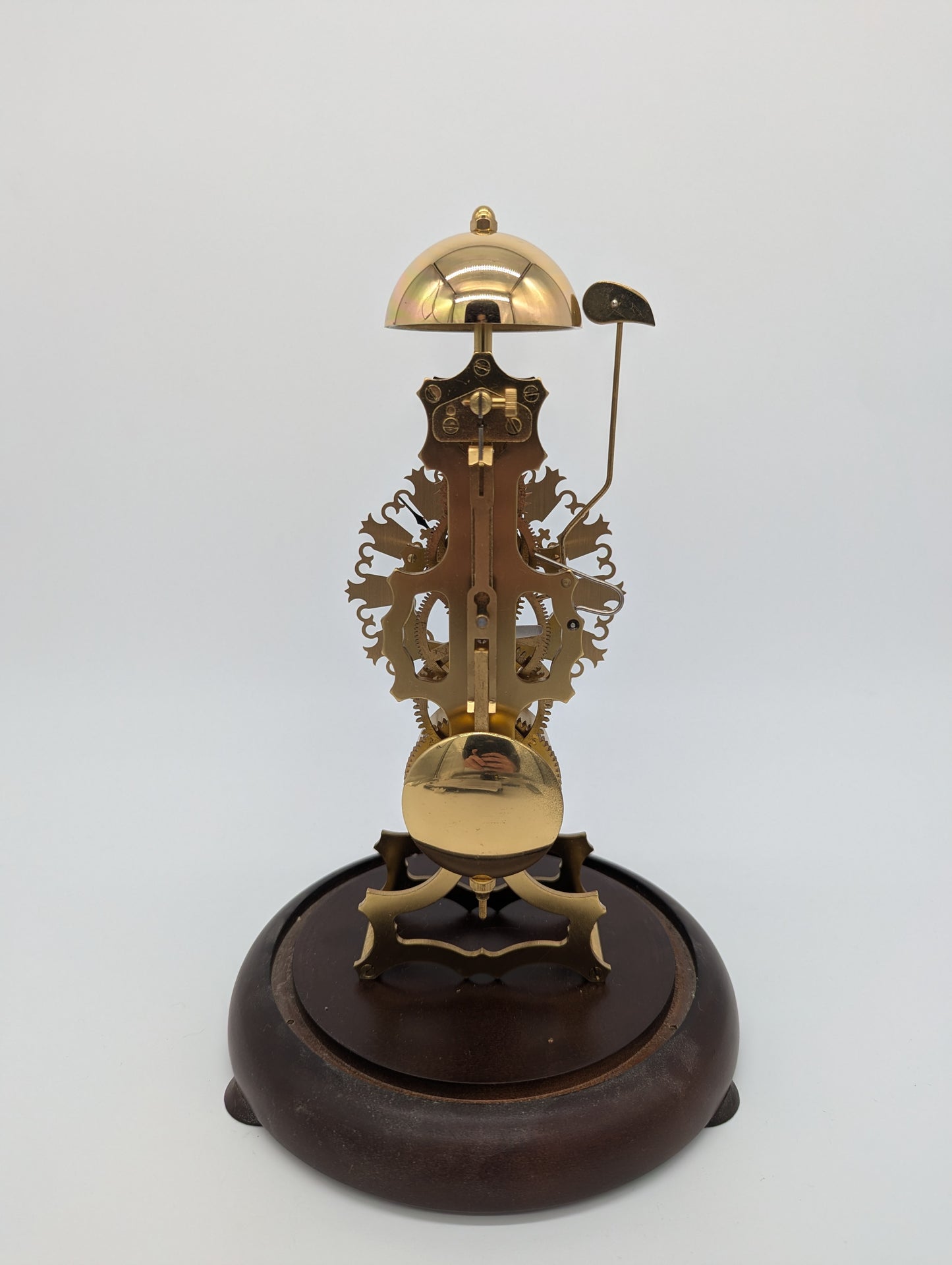 Skelett Uhr Tischuhr JTK Germany unter Glasdom Mechanische Uhr Vintage