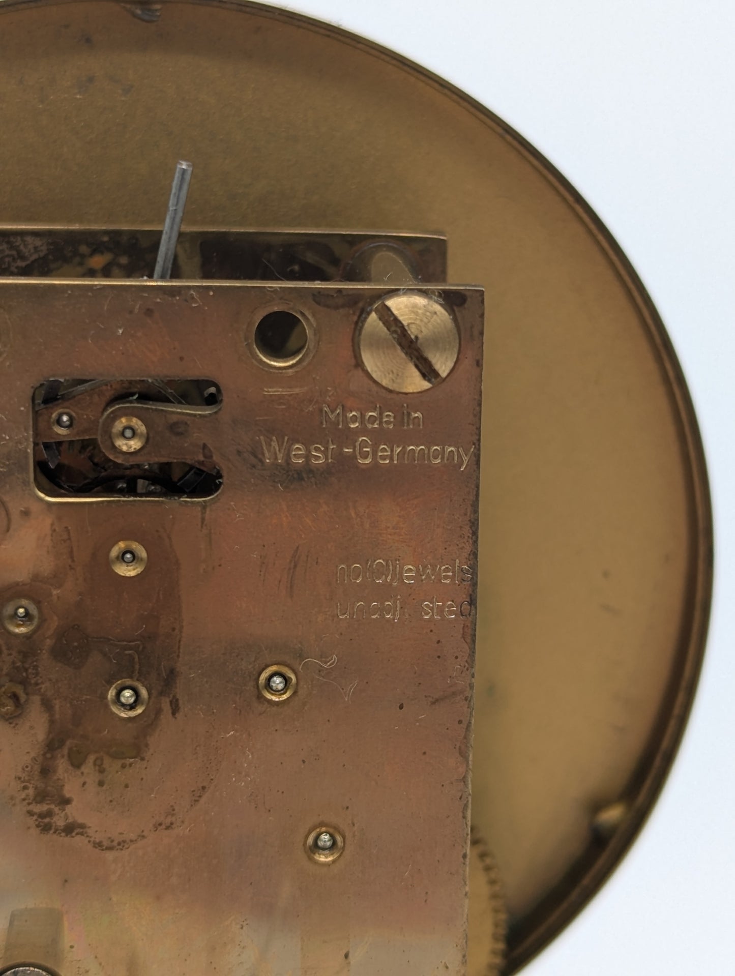 Tischuhr Kaminuhr von Kundo mit Drehpendel und Glasabdeckung Vintage