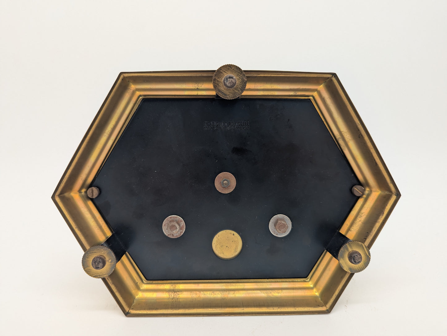 Tischuhr Kaminuhr von Kundo mit Drehpendel und Glasabdeckung Vintage