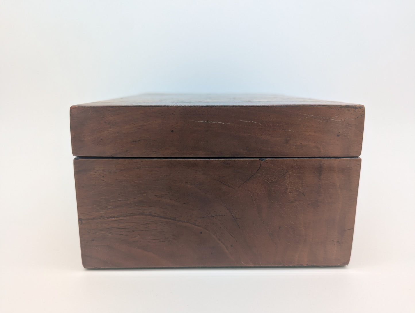 Holz Box Schmuckschatulle Schatulle mit Intarsien grün gefüttert mit Schlüssel