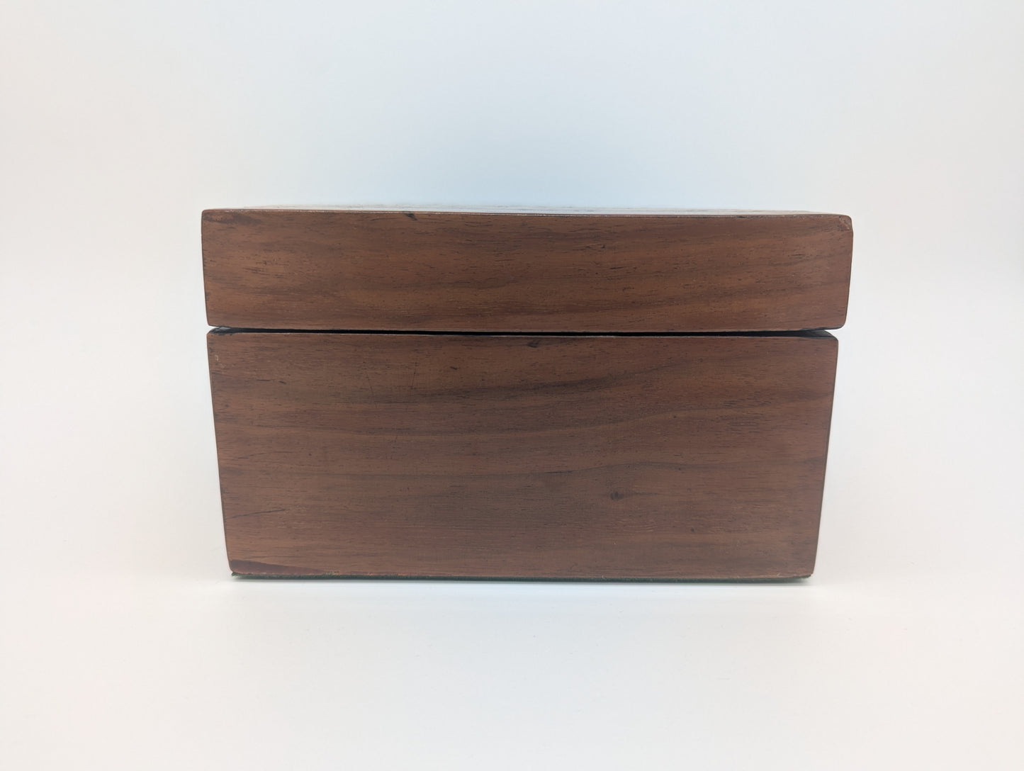 Holz Box Schmuckschatulle Schatulle mit Intarsien grün gefüttert mit Schlüssel