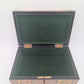 Holz Box Schmuckschatulle Schatulle mit Intarsien grün gefüttert mit Schlüssel