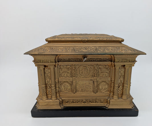 Prunkkassette Zigarrenkassette Schatulle Kunstgießerei Ilsenburg reich verziert