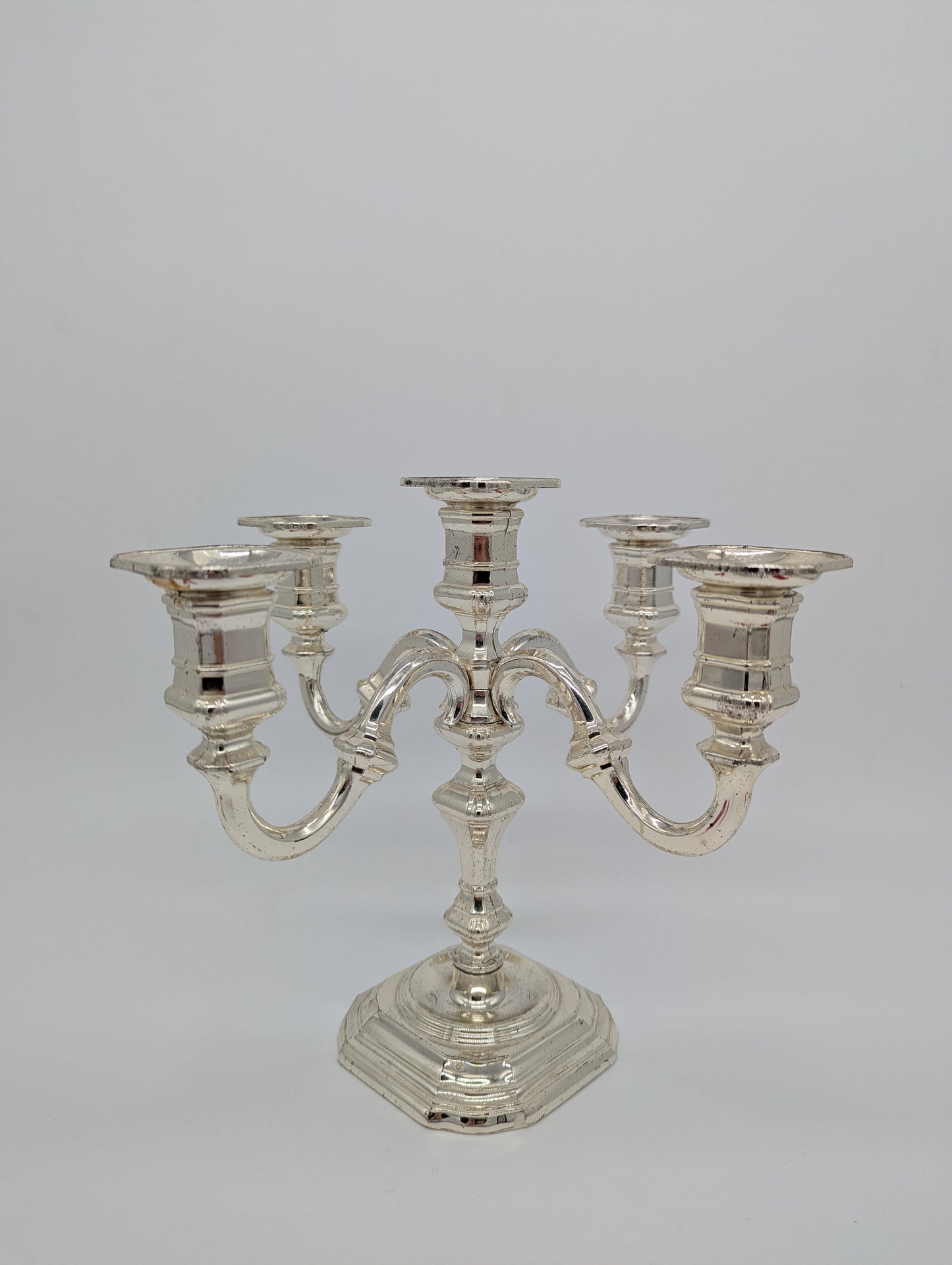 Kerzenhalter Kerzenständer versilbert 5-Flammig Vintage West Deutschland