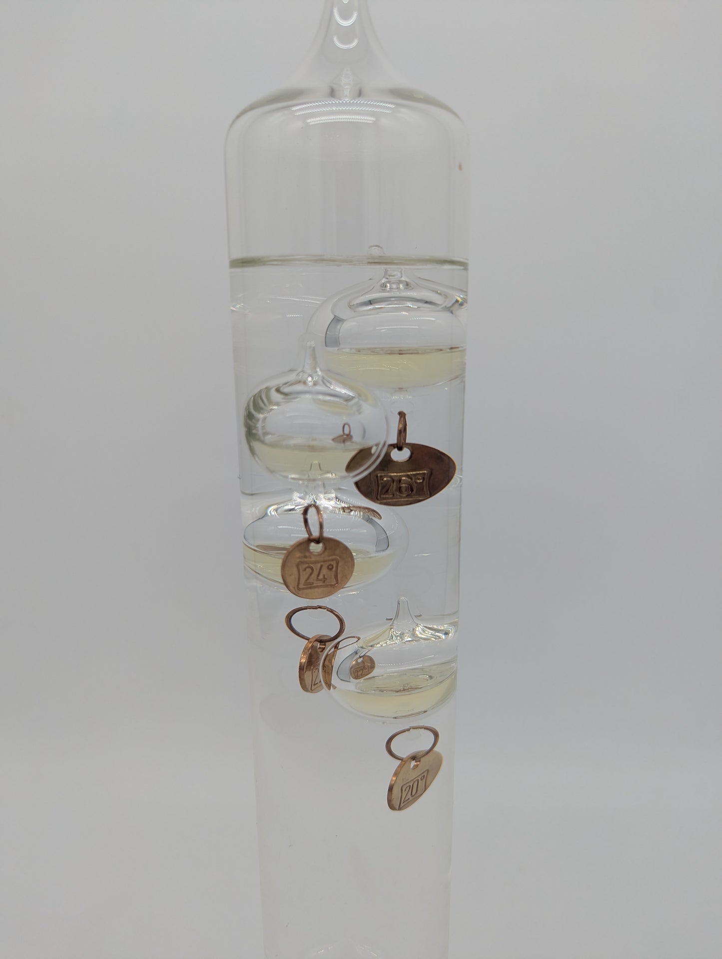 Galileo-Thermometer 3er Set aus Mundgeblasenem Glas Vintage Deko