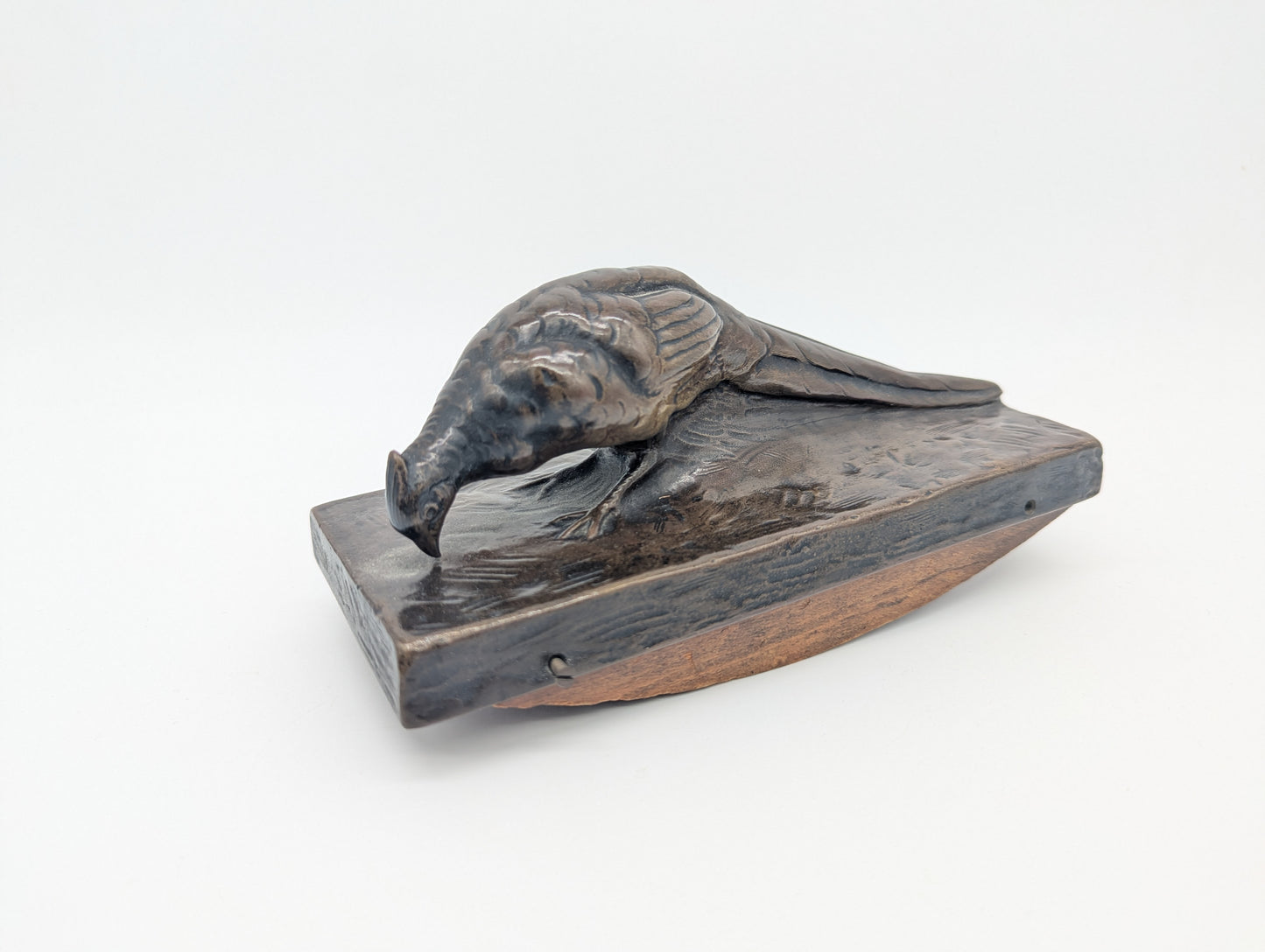 Bronze Schreibtisch Garnitur Fasanen Briefständer Tintenlöscher signiert