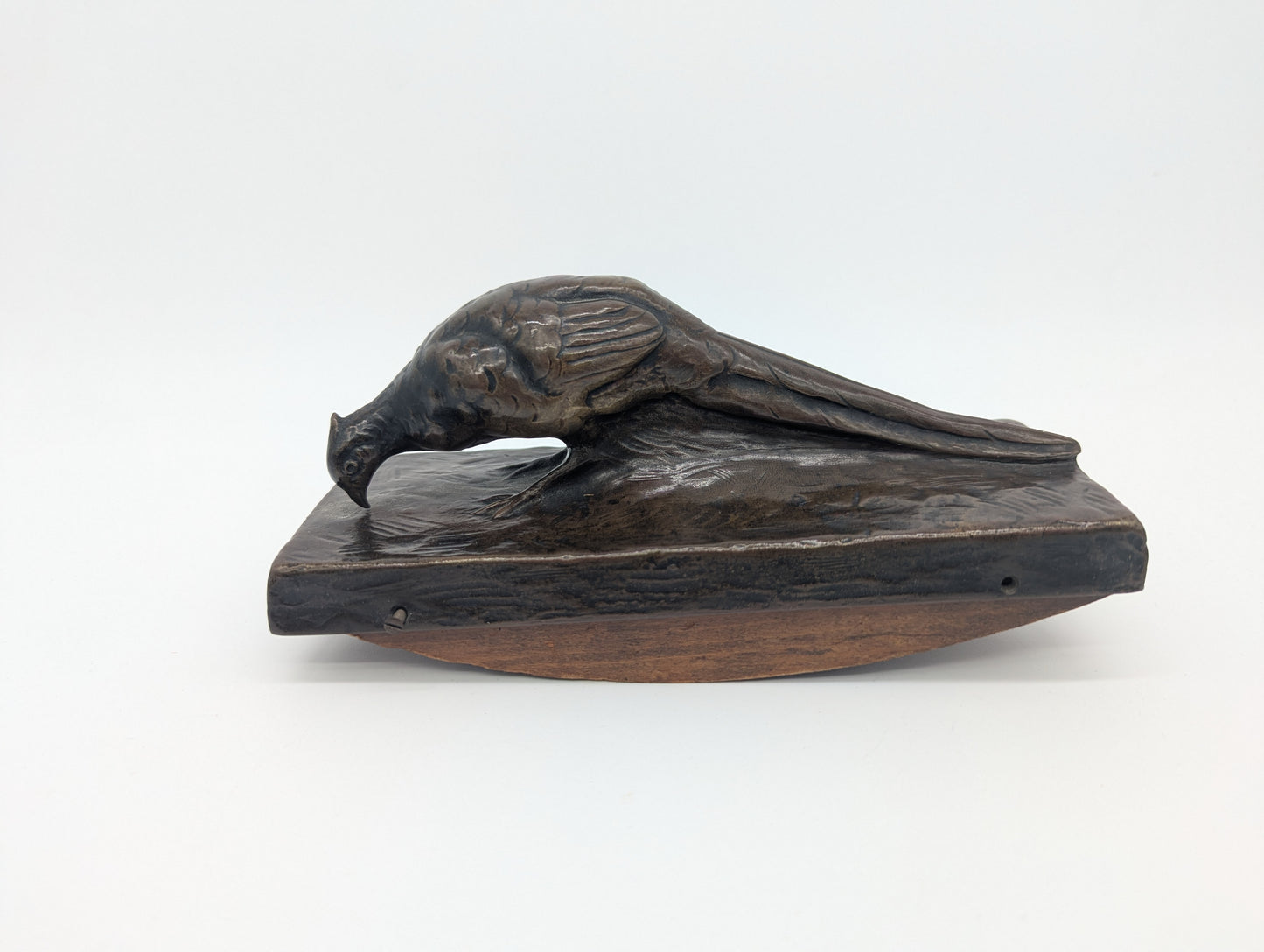 Bronze Schreibtisch Garnitur Fasanen Briefständer Tintenlöscher signiert