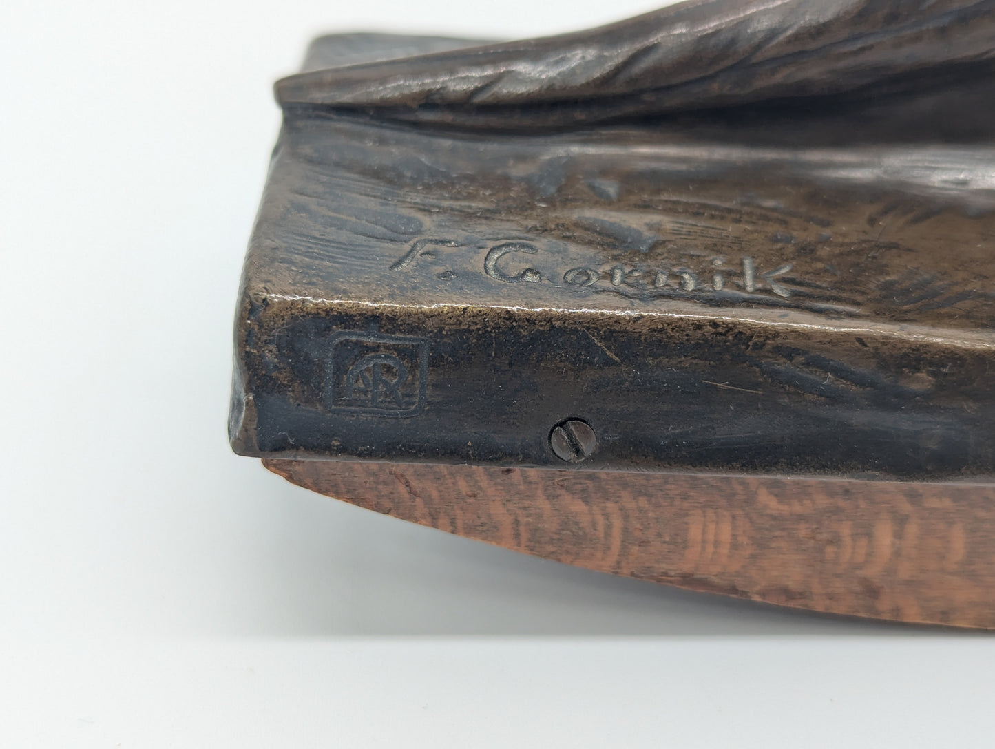 Bronze Schreibtisch Garnitur Fasanen Briefständer Tintenlöscher signiert